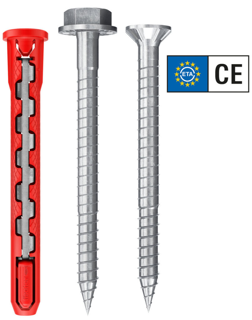 Einer für alles: Mit dem fischer HybridPower Dübel mit ETA (Europäisch Technische Bewertung) für Einzelpunktverankerungen in Beton sowie für Mehrfachbefestigungen nicht tragender Systeme in Beton, Mauerwerk und Porenbeton haben Handwerker für nahezu alle Befestigungsfälle die richtige Lösung zur Hand – mit geprüfter Sicherheit. Bild: fischer 