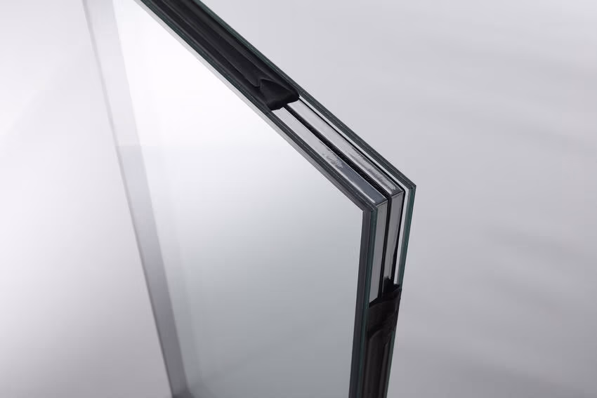 Der Skinny-Triple-Aufbau kombiniert zwei konventionelle Glasscheiben mit einer dünnen mittleren Scheibe. Der flexible Super-Spacer-Abstandhalter soll eine präzise Verarbeitung auf automatisierten Isolierglaslinien ermöglichen. Bildquelle: Quanex Edgetech