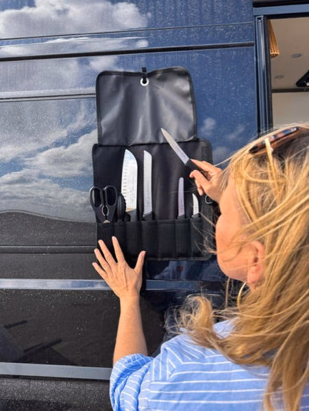 Rolltasche mit sieben Fächern und Aufhängeöse