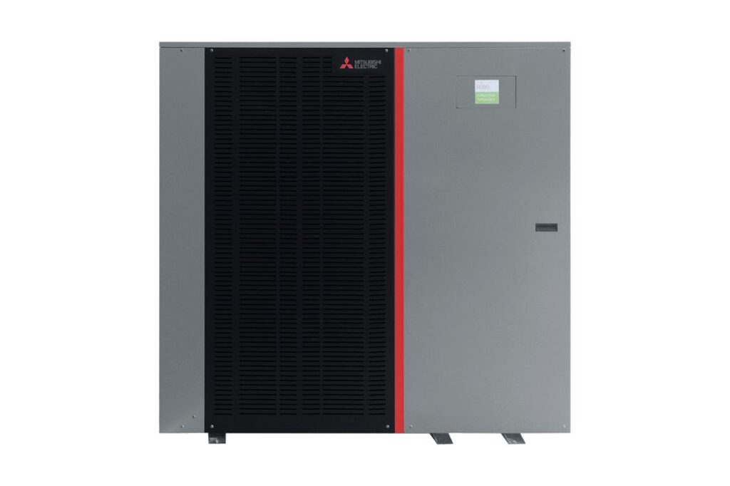 Von 12 bis 38 kW: Auf der ISH stellte Mitsubishi Electric die kompakten Luft/Wasser-Wärmepumpen seiner MEHP-iB Serie auf Basis des Kältemittels R290 vor.  