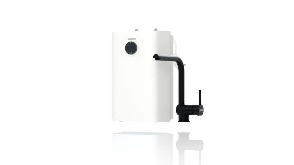 Die Armatur MAE-B von Stiebel Eltron ist im Set mit dem Kleinspeicher SNU 5 Plus oder einzeln erhältlich. Auch bei allen weiteren drucklosen Kleinspeichern und drucklosen Durchlauferhitzern von Stiebel Eltron kann die Armatur zum Einsatz kommen.