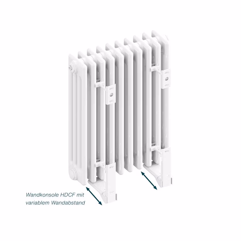 Die neue HDCF-Konsole basiert auf der bewährten HDC-Bauweise, ermöglicht jedoch zusätzlich einen variablen Wandabstand von 30 bis 105 Millimeter – ideal für Altbausanierungen mit Innendämmung oder beim Austausch alter Heizkörper. Das Produktdatenblatt ist zu finden unter: httpeees://zgde.gmbh/tu82 .
Bildquelle: Zehnder Group Deutschland GmbH, Lahr.